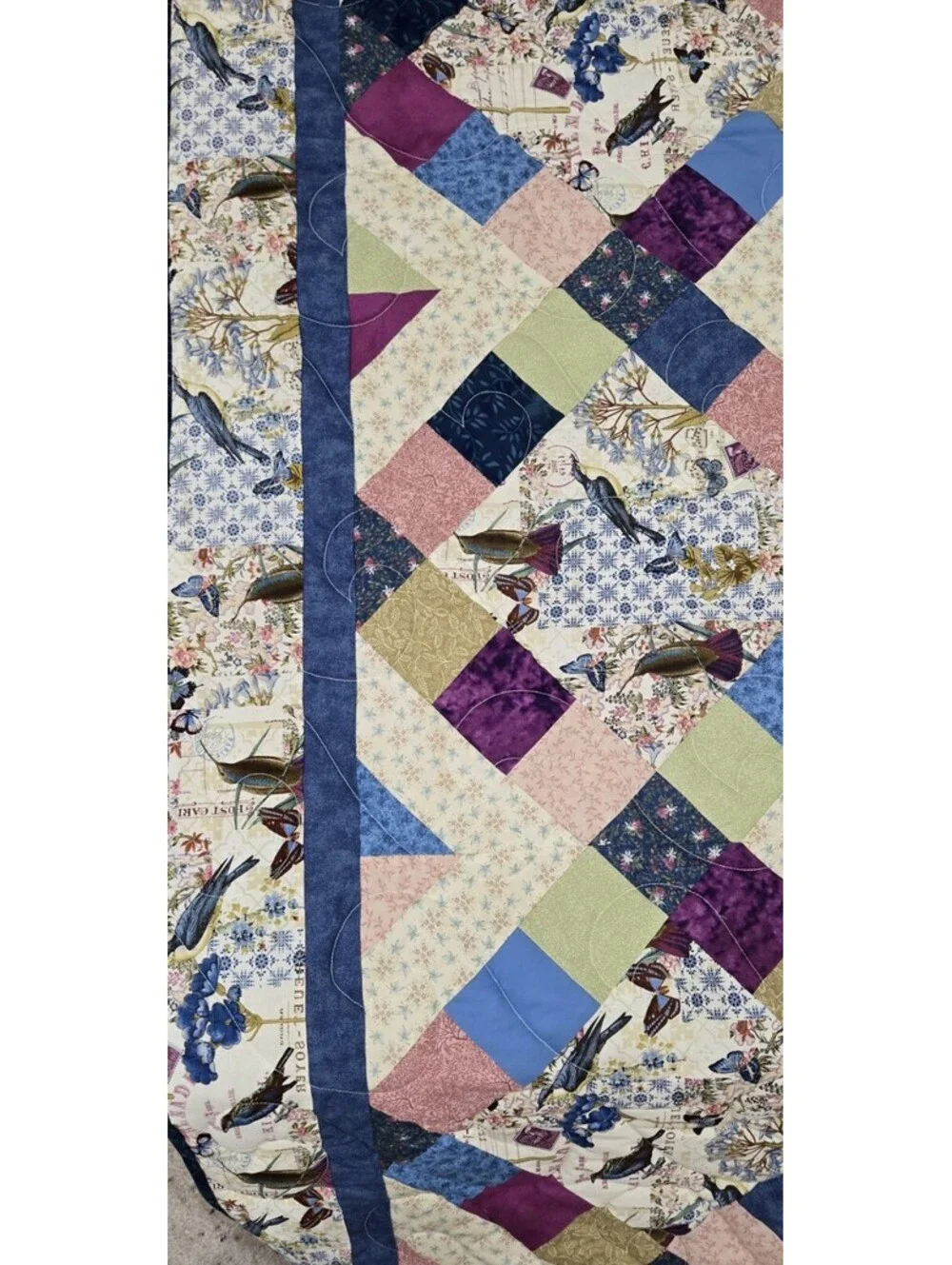 QUILT - HANDMADE - CROSSROAD PATTERN - BIRDS